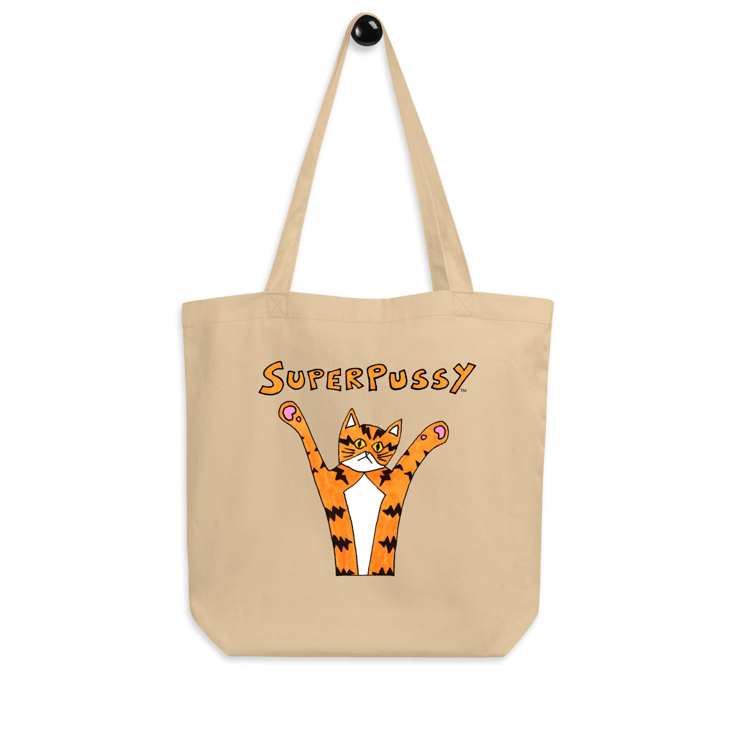 Superpussy Cat Tote Bag, Organic Cotton