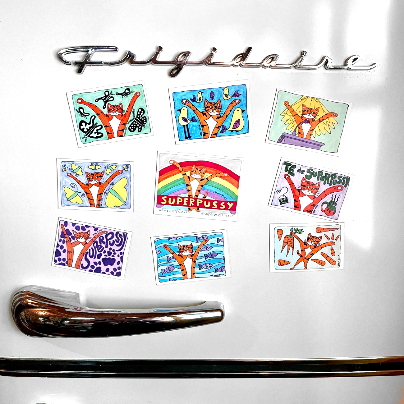 Purple Pussy Paw Prints Magnet