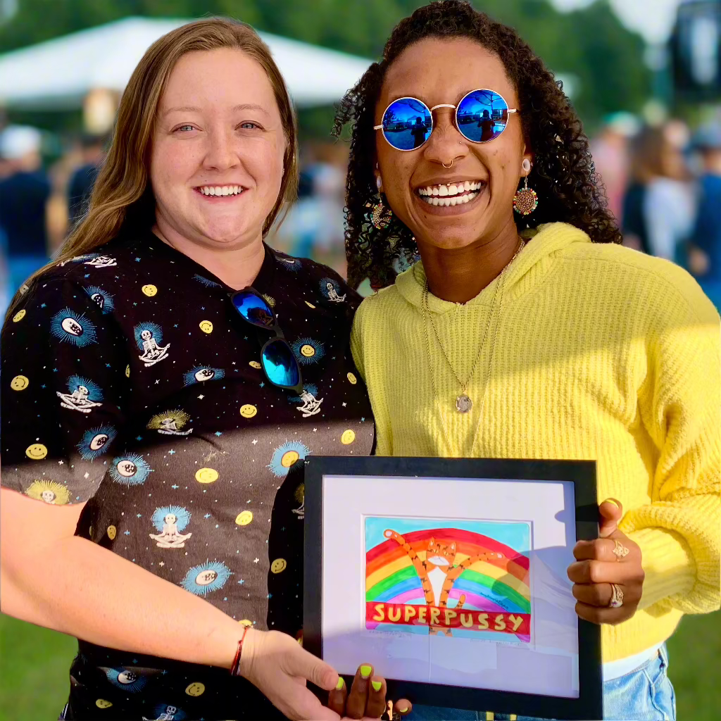 Rainbow cat art mockup showcasing vibrant LGBTQ colors.