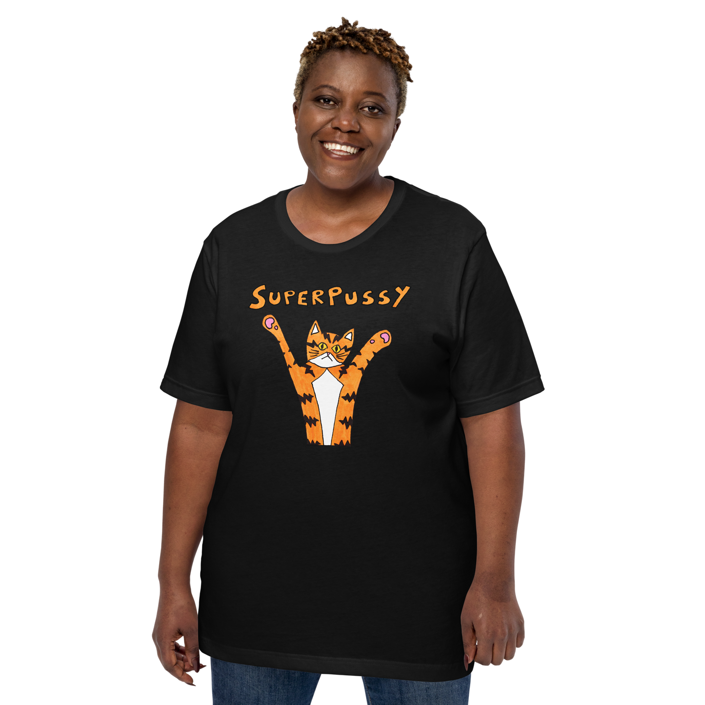 Superpussy Cat Unisex Short Sleeve T-Shirt | Super Soft