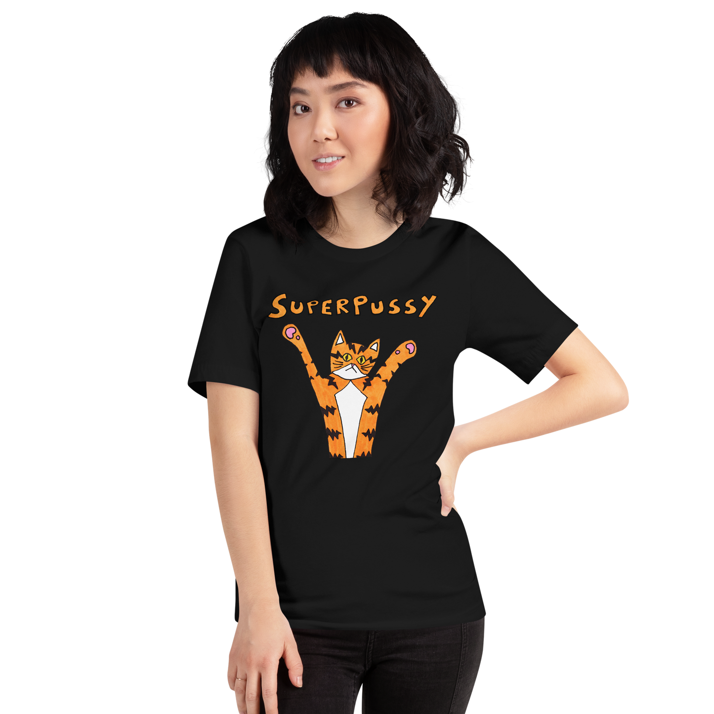 Superpussy Cat Unisex Short Sleeve T-Shirt | Super Soft
