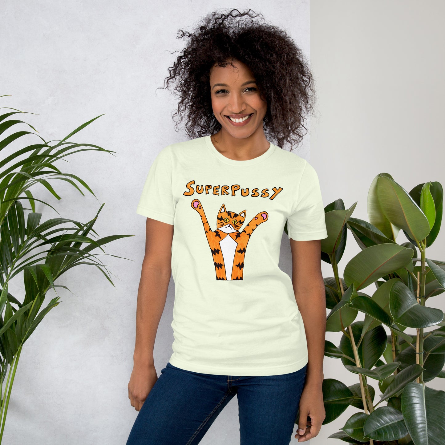 Superpussy Cat Unisex Short Sleeve T-Shirt | Super Soft