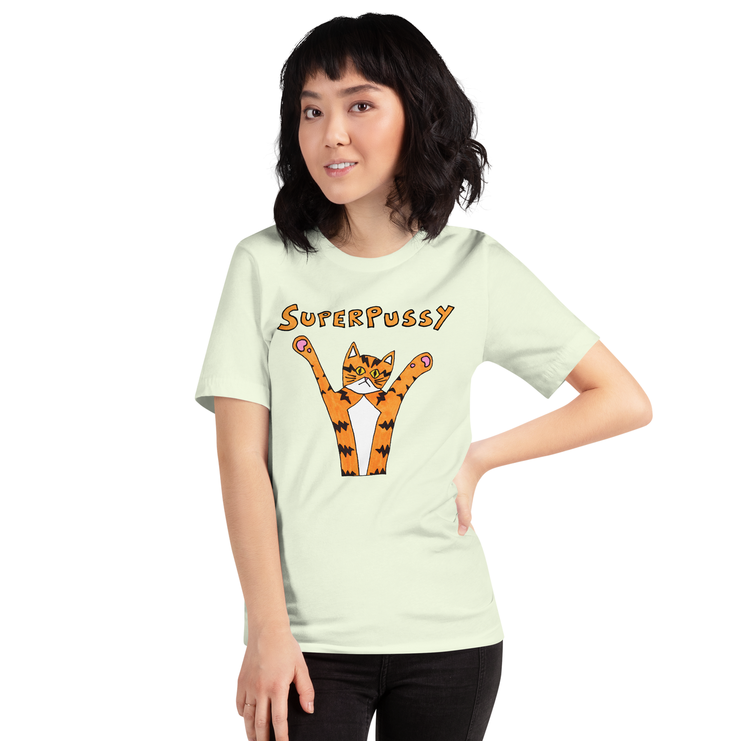 Superpussy Cat Unisex Short Sleeve T-Shirt | Super Soft