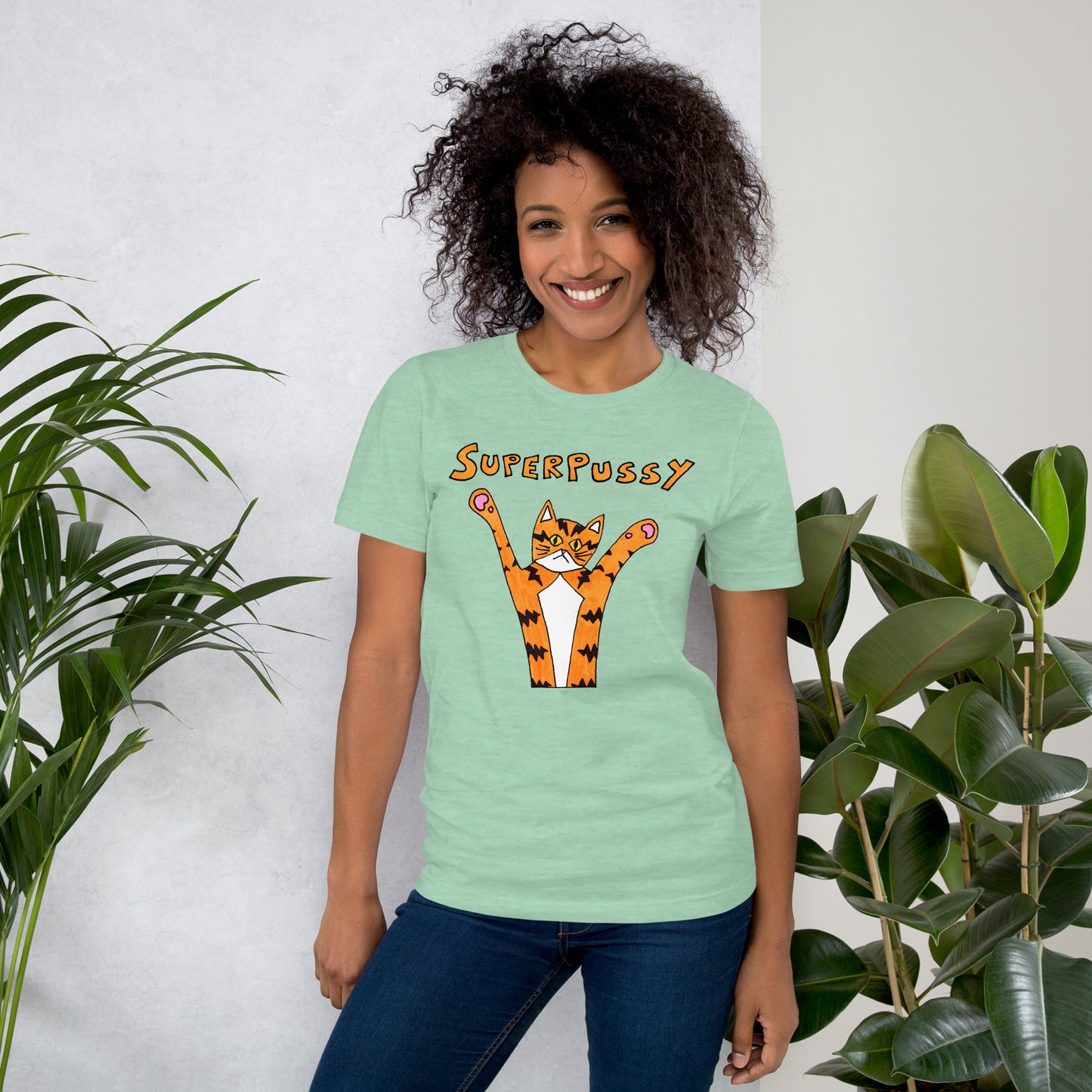 Cat merchandise featuring a stylish unisex t-shirt.