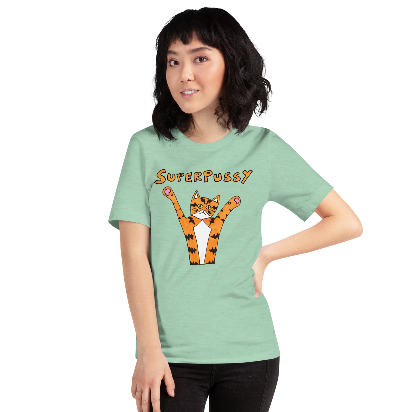 Superpussy Cat Unisex Short Sleeve T-Shirt | Super Soft