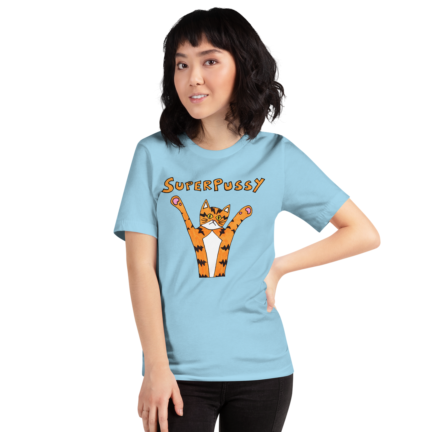 Superpussy Cat Unisex Short Sleeve T-Shirt | Super Soft