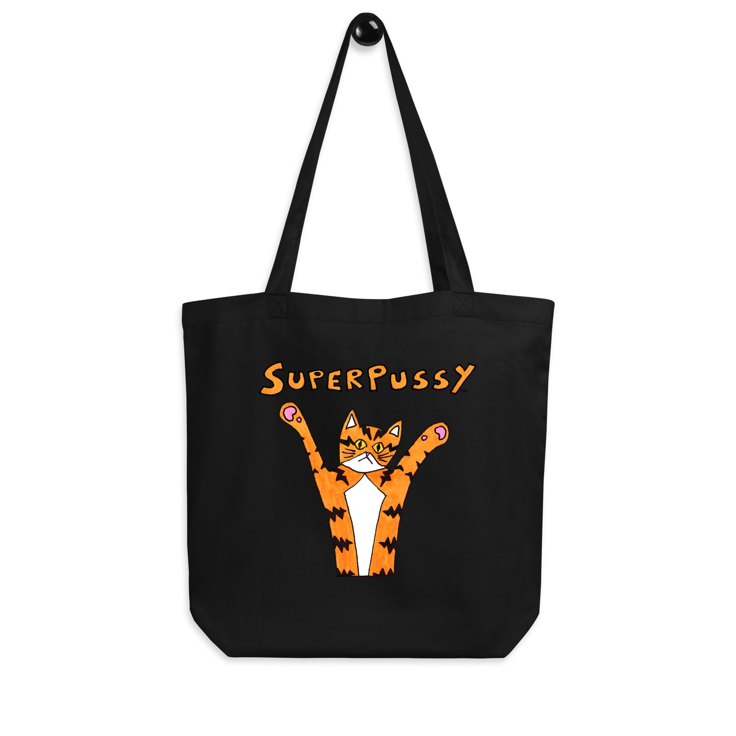 Superpussy Cat Tote Bag, Organic Cotton