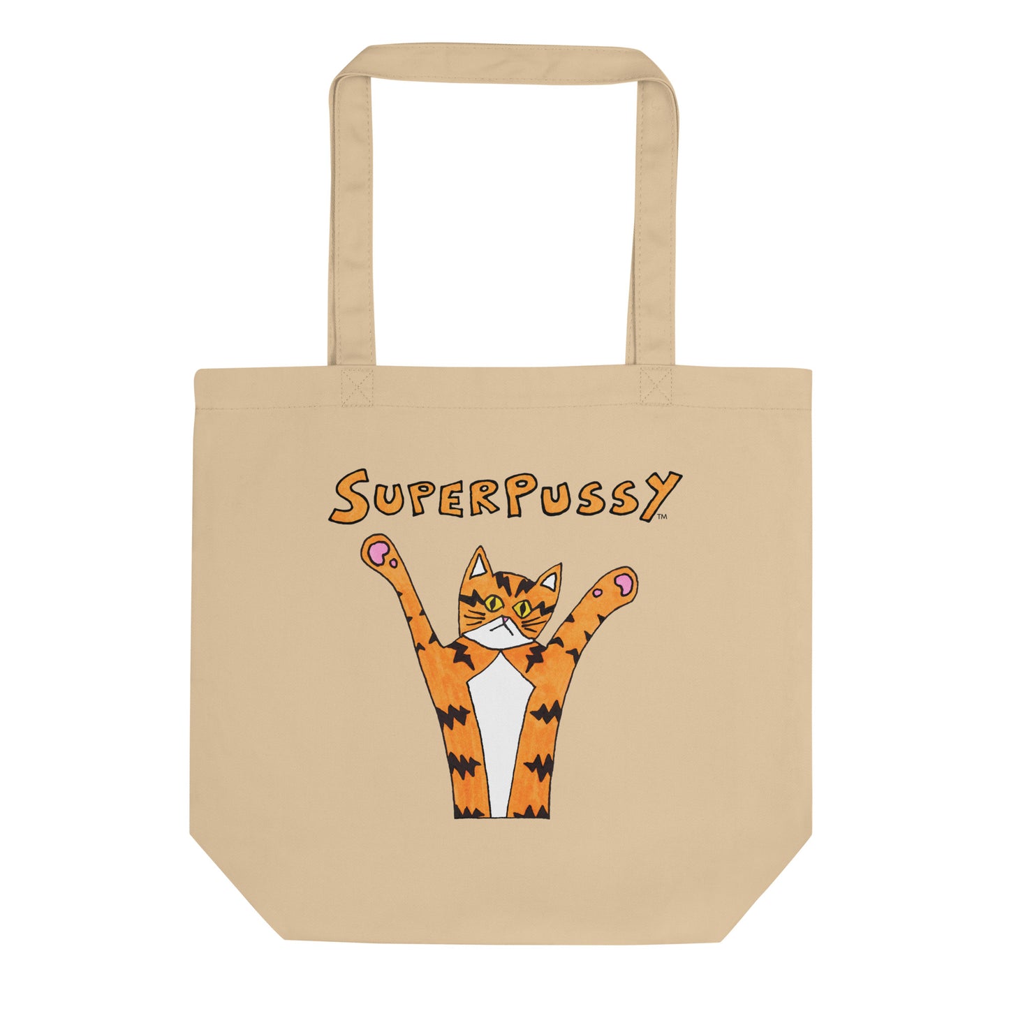 Superpussy Cat Tote Bag, Organic Cotton