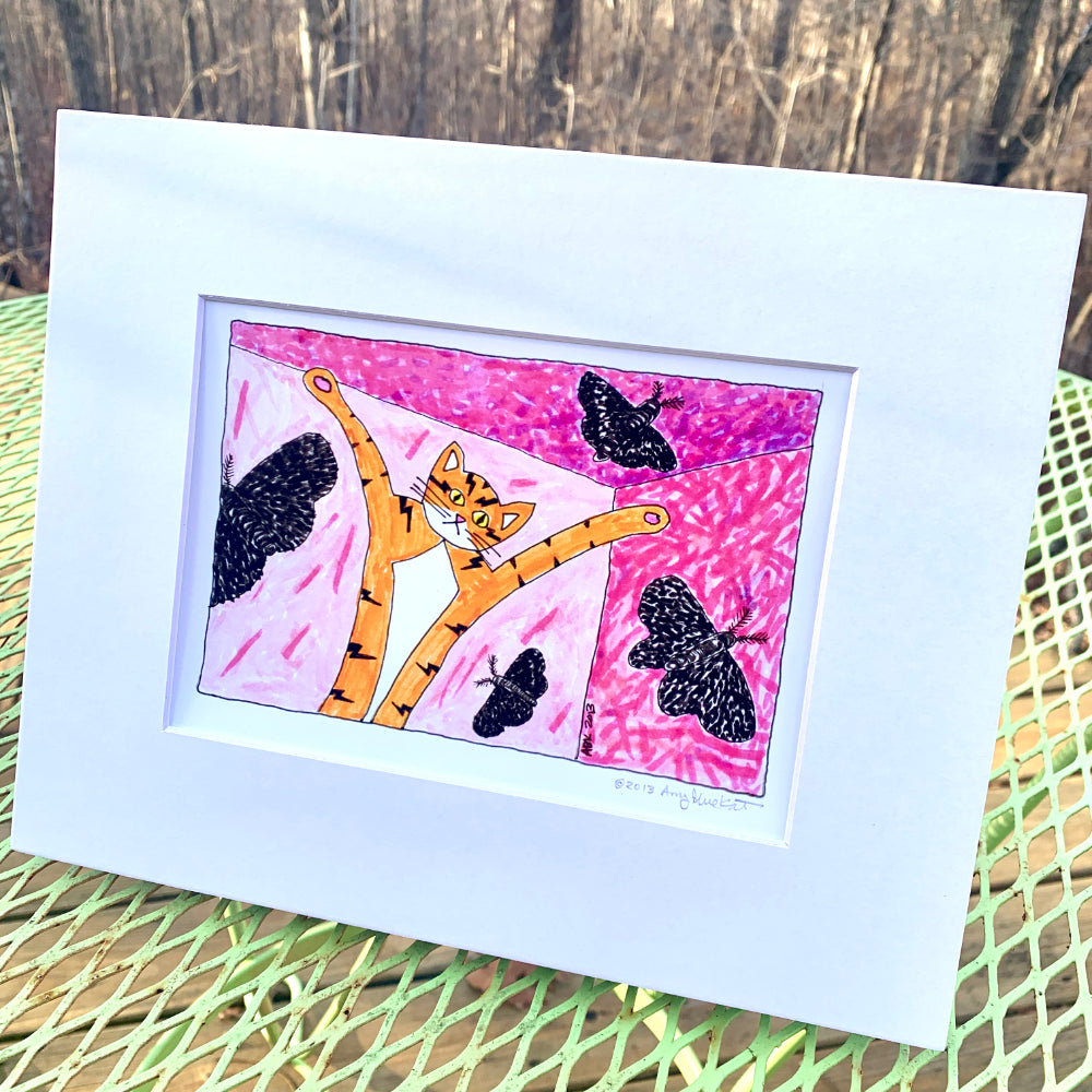 Orange cat illustration featuring Superpussy and the Black Moths