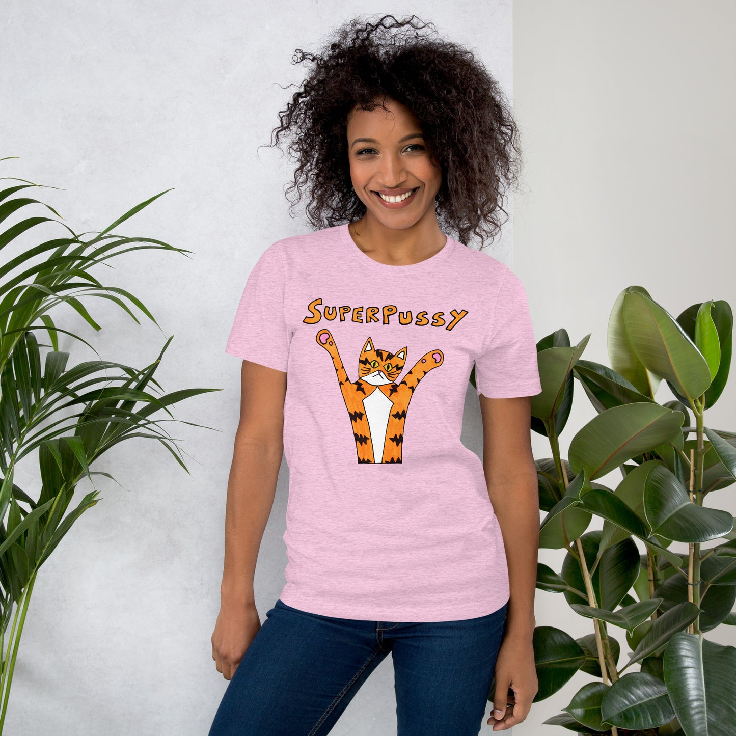 Superpussy Cat Unisex Short Sleeve T-Shirt | Super Soft
