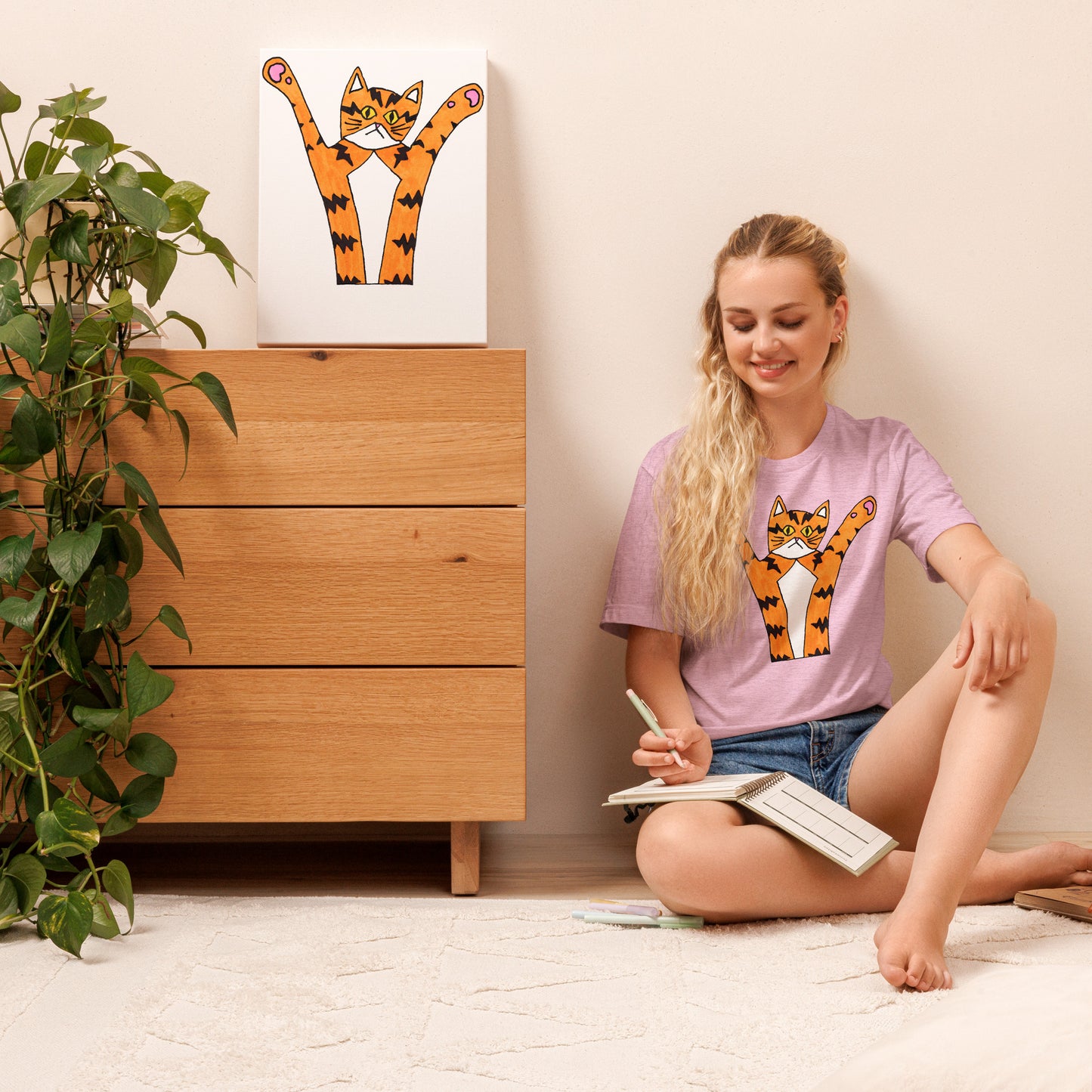 Funky Orange Cat T-Shirt, Unisex