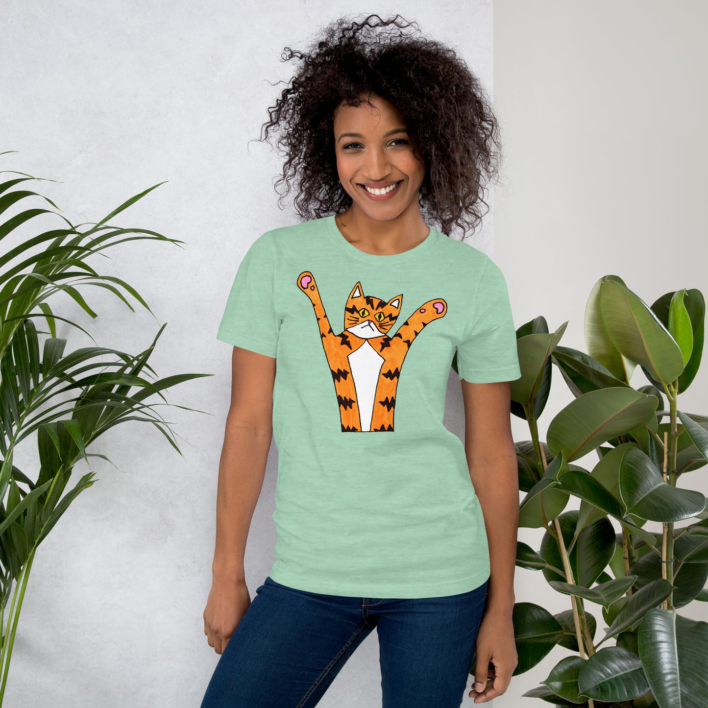 Funky Orange Cat T-Shirt, Unisex