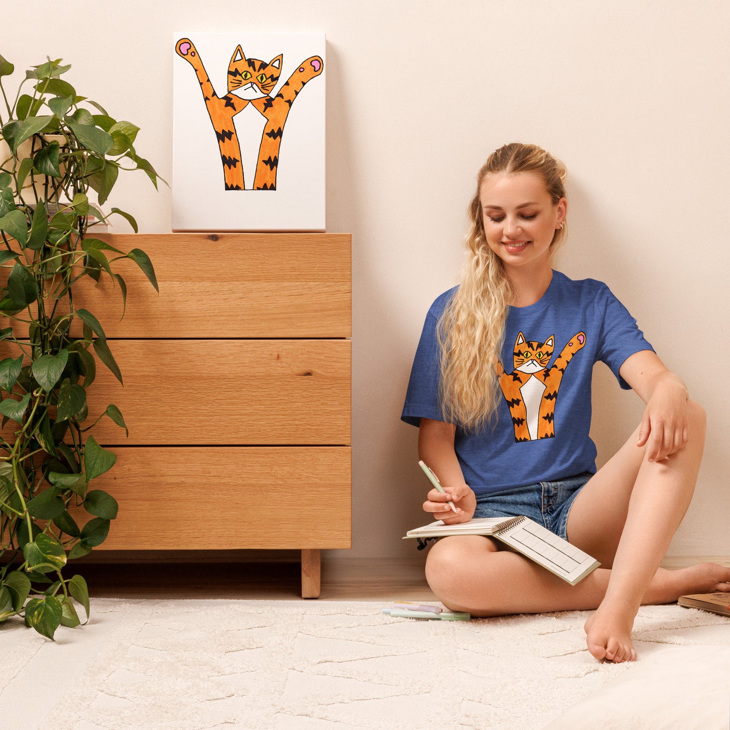 Funky Orange Cat T-Shirt, Unisex