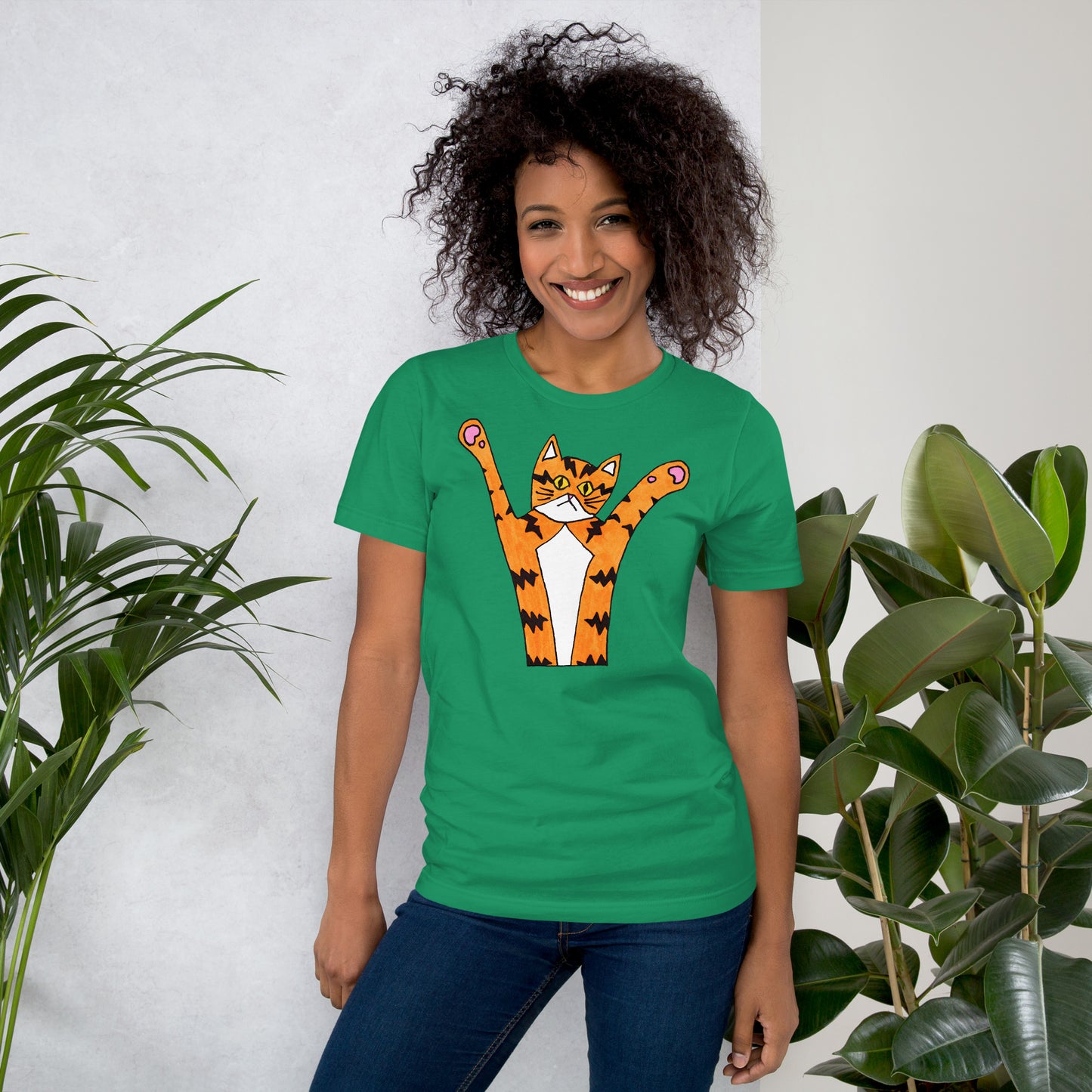 Funky Orange Cat T-Shirt, Unisex