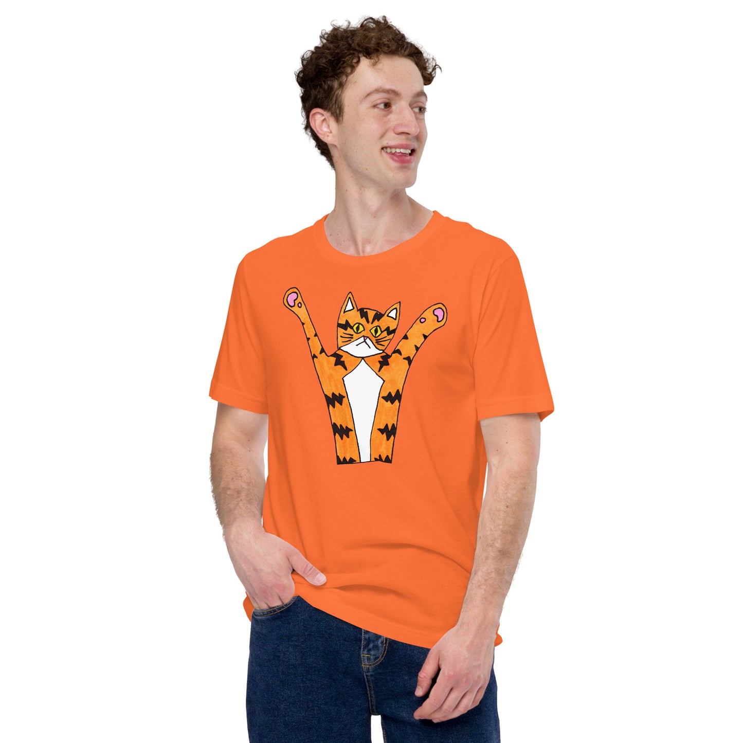 Funky Orange Cat T-Shirt, Unisex