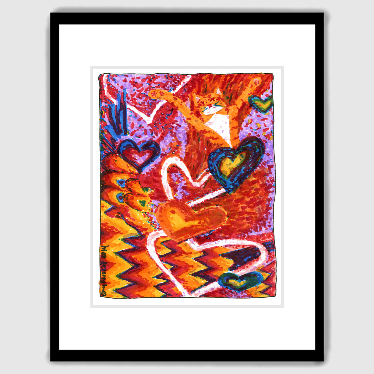 Cat love artwork featuring playful feline designs.